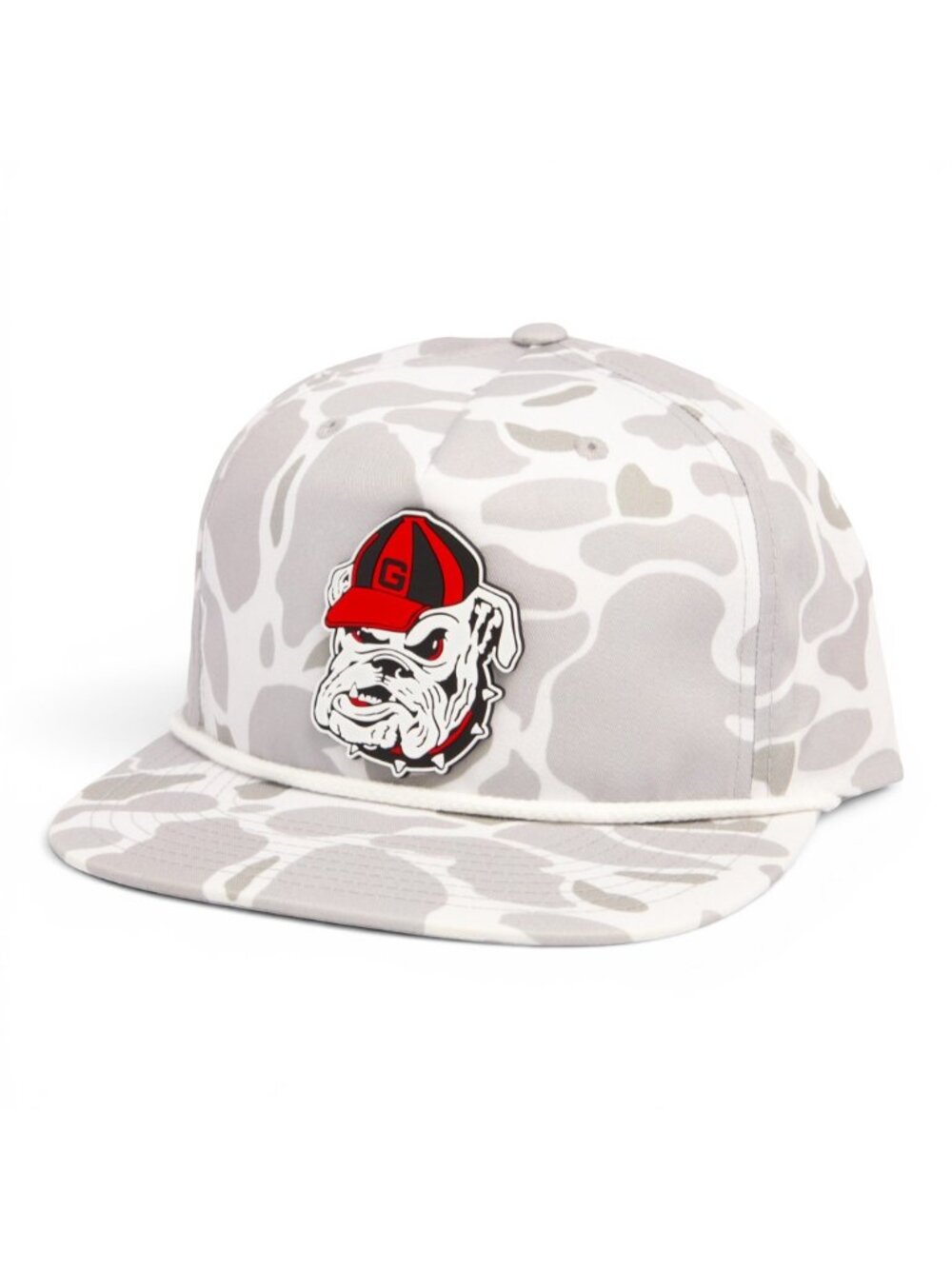 Georgia Bulldogs Retro UGA 3D Umpqua Rope Hat- Blizzard Duck Camo/ White